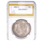 1882-S Morgan Silver Dollar PGA MS65+