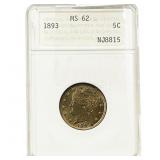 1893 Liberty Victory Nickel ANACS MS62