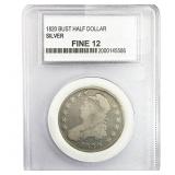 1820 Capped Bust Half Dollar PCC F12 Silver