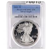 2001-W Silver Eagle PCGS PR70 DCAM