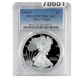 1996-P Silver Eagle PCGS PR70 DCAM