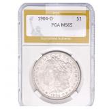 1904-O Morgan Silver Dollar PGA MS65