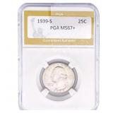 1939-S Washington Silver Quarter PGA MS67+