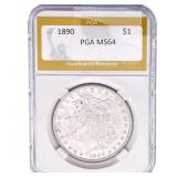 1890 Morgan Silver Dollar PGA MS64