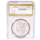 1878-S Morgan Silver Dollar PGA MS65