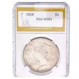 1928 Silver Peace Dollar PGA MS61