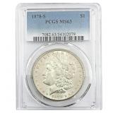 1878-S Morgan Silver Dollar PCGS MS63