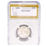 1934 Washington Silver Quarter PGA MS63