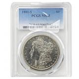 1881-S Morgan Silver Dollar PCGS MS63