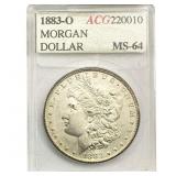 1883-O Morgan Silver Dollar ACG MS64