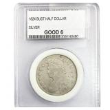 1824 Capped Bust Half Dollar PCC G6