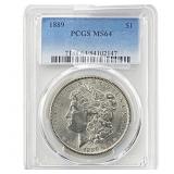 1889 Morgan Silver Dollar PCGS MS64