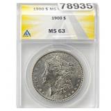 1900 Morgan Silver Dollar ANACS MS63