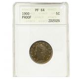 1900 Liberty Victory Nickel ANACS PF64