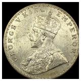 1919 British-India SIlver Rupee UNCIRCULATED