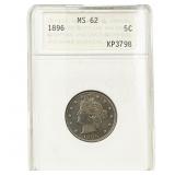 1896 Liberty Victory Nickel ANACS MS62