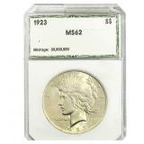 1923 Silver Peace Dollar HGS MS62