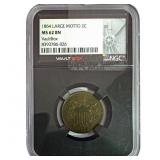 1864 Two Cent Piece NGC MS62 BN