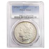 1878-S Morgan Silver Dollar PCGS MS62