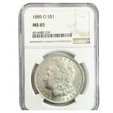1885-O Morgan Silver Dollar NGC MS65