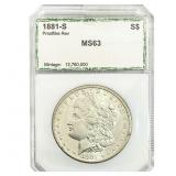 1881-S Morgan Silver Dollar PCI MS63 PL Rev