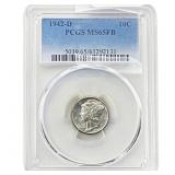 1942-D Mercury Silver Dime PCGS MS65 FB