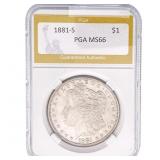 1881-S Morgan Silver Dollar PGA MS66