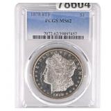 1878 8TF Morgan Silver Dollar PCGS MS62