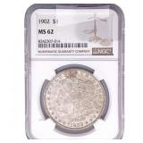 1902 Morgan Silver Dollar NGC MS62