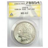 1900 Morgan Silver Dollar ANACS MS62