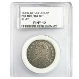 1830 Capped Bust Half Dollar PCC F12