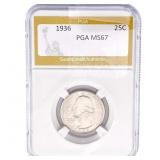 1936 Washington Silver Quarter PGA MS67