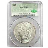 1889 Morgan Silver Dollar CAC MS64