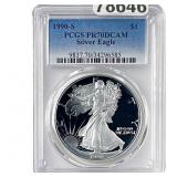 1990-S Silver Eagle PCGS PR70 DCAM