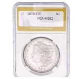 1878 8TF Morgan Silver Dollar PGA MS62