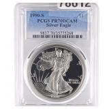 1990-S Silver Eagle PCGS PR70 DCAM