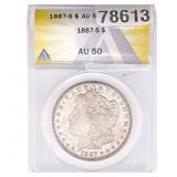 1887-S Morgan Silver Dollar ANACS AU50