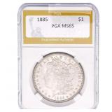 1885 Morgan Silver Dollar PGA MS65