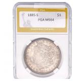 1885-S Morgan Silver Dollar PGA MS64
