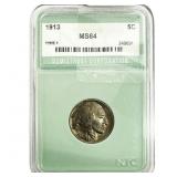 1913 Buffalo Nickel NTC MS64 Type 1