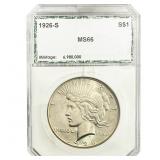 1926-S Silver Peace Dollar PCI MS66