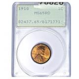 1910 Wheat Cent PCGS MS65 RD