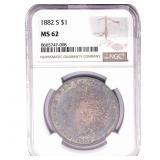 1882-S Morgan Silver Dollar NGC MS62