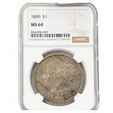 1889 Morgan Silver Dollar NGC MS64