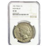 1921 Silver Peace Dollar NGC XF40