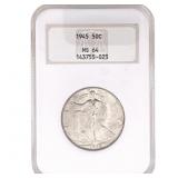 1945 Walking Liberty Half Dollar NGC MS64
