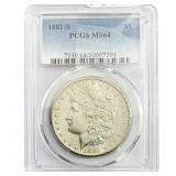 1881-S Morgan Silver Dollar PCGS MS64