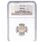 1935 Mercury Silver Dime NGC MS66+