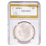 1878-S Morgan Silver Dollar PGA MS64