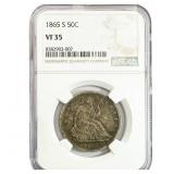 1865-S Seated Liberty Half Dollar NGC VF35